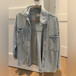 Z Supply All Day Knit Denim Jacket - Washed Indigo xs